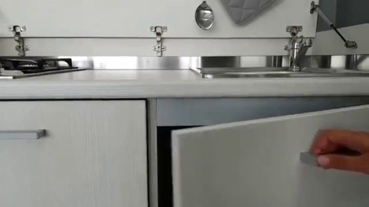 Contemporary kitchenette - K-144 - MOBILSPAZIO S.r.l - compact / wooden /  folding door