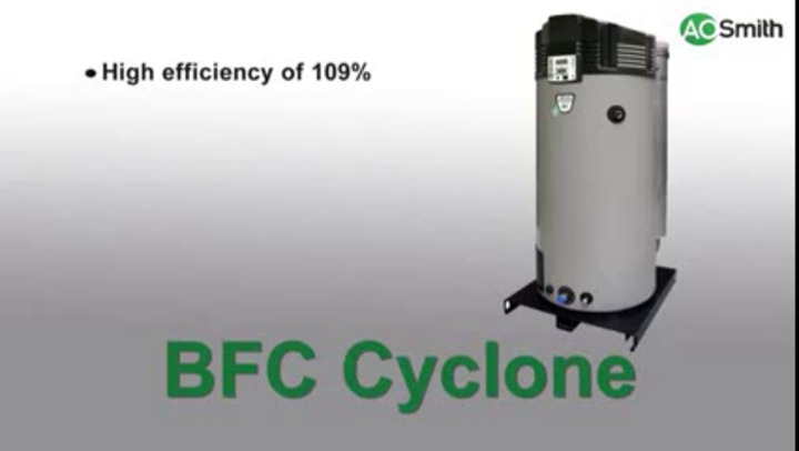 Gas storage water heater - BFC CYCLONE - AO SMITH - free-standing /  vertical / commercial